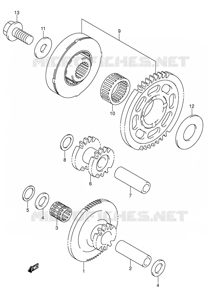 ROUE LIBRE DE DEMARREUR Suzuki MOTO 750 GSX-R 2002  GSX-R750U2K2(E2)