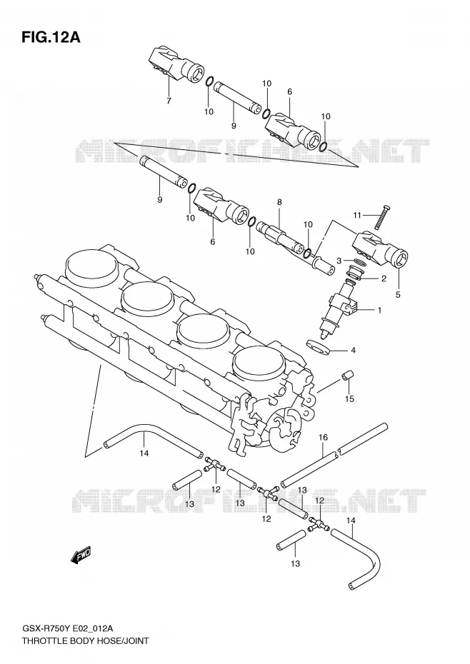 SYSTÈME D'INJECTION (MODELE K1) Suzuki MOTO 750 GSX-R 2002  GSX-R750U2K2(E2)
