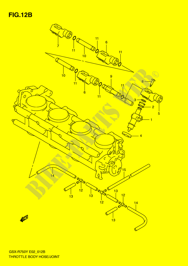 SYSTÈME D'INJECTION (MODELE K2/K3) pour Suzuki GSX-R 750 2000