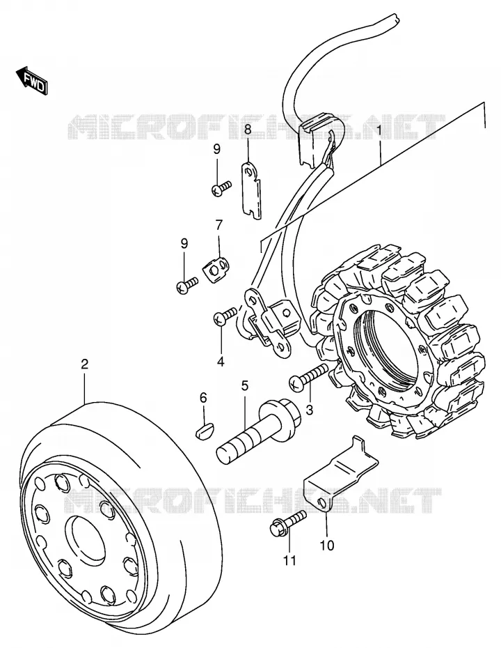ALLUMAGE ROTOR - STATOR (MODELE T/V) Suzuki MOTO 600 INTRUDER 1997  VS600GLV(E2)