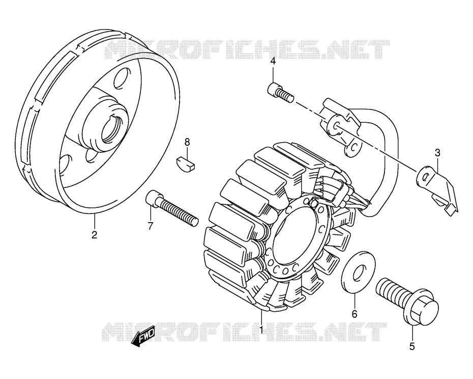 ALLUMAGE ROTOR - STATOR Suzuki MOTO 1300 HAYABUSA 2002  GSX1300RK2(E2)