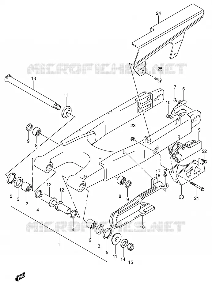 BRAS OSCILLANT ARRIERE Suzuki MOTO 400 DR-Z 2009  DR-Z400SK9(E3/E28)