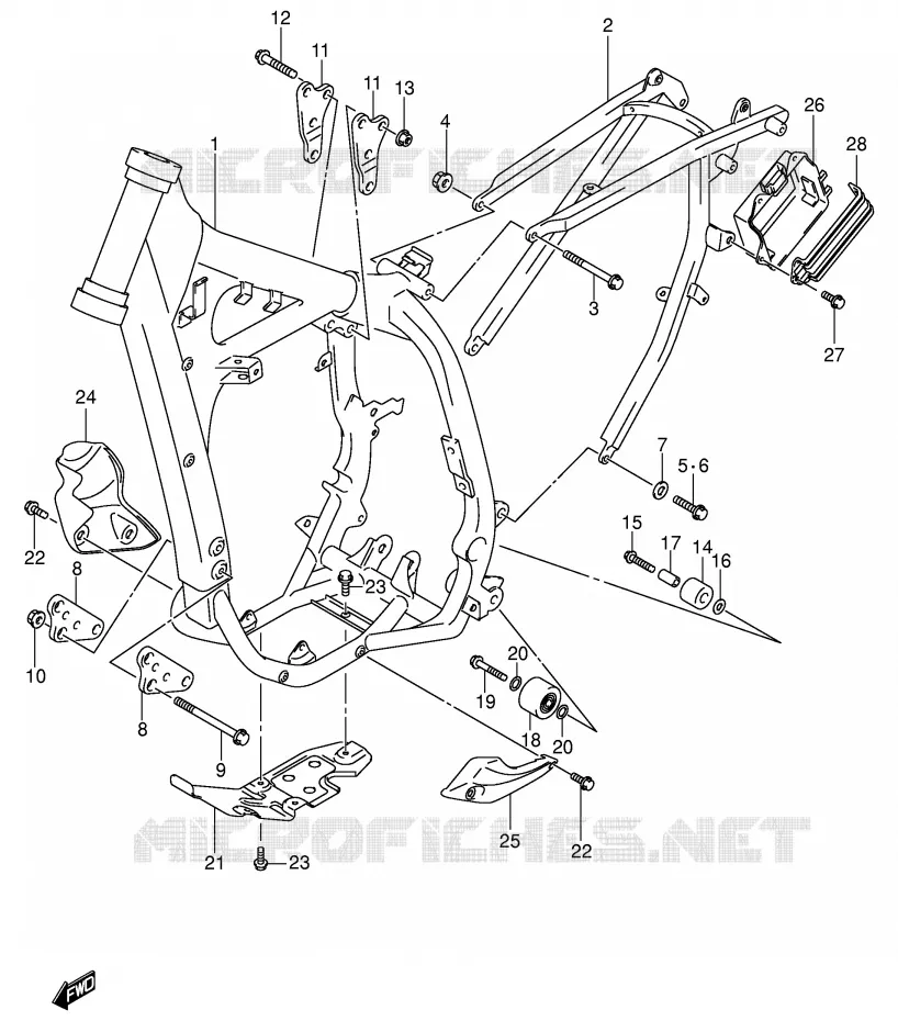 CADRE Suzuki MOTO 400 DR-Z 2002  DR-Z400EK2(E3/E28)