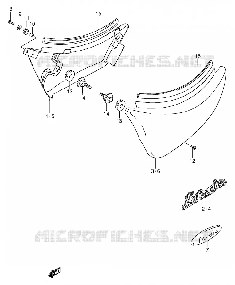 CARENAGES ARRIERE Suzuki MOTO 600 INTRUDER 1996  VS600GLUT(E2)