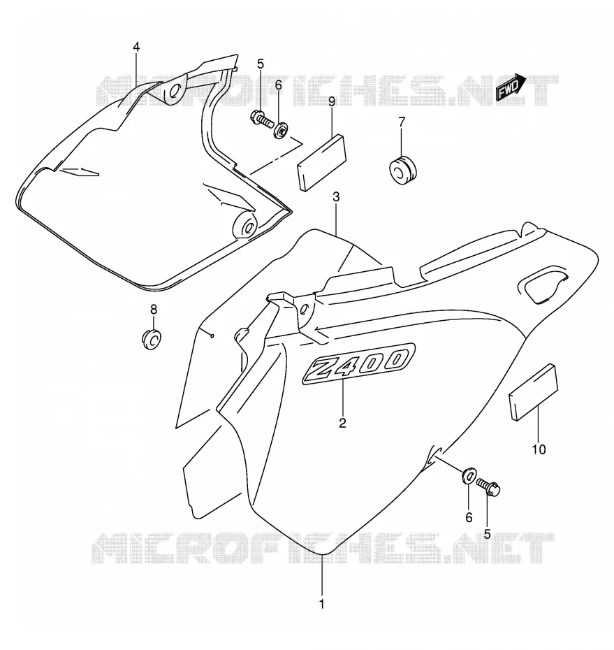 CARENAGES (MODEL Y/K1/K2) Suzuki MOTO 400 DR-Z 2000  DR-Z400Y(E3/E28)