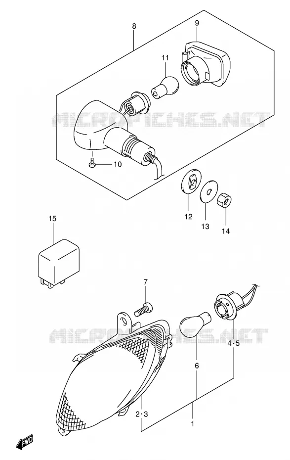 CLIGNOTANTS Suzuki MOTO 1300 HAYABUSA 2000  GSX1300RY(E2)
