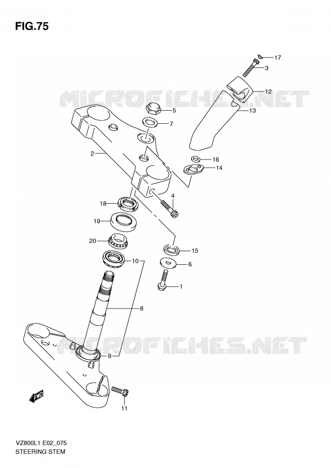COLONNE DE DIRECTION Suzuki MOTO 800 MARAUDER 2011  VZ800L1(E2)