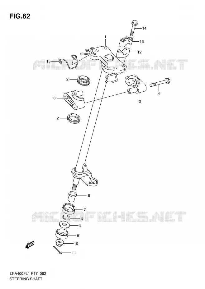 COLONNE DE DIRECTION Suzuki QUAD 400 KINGQUAD 2011  LT-A400FL1(P17)