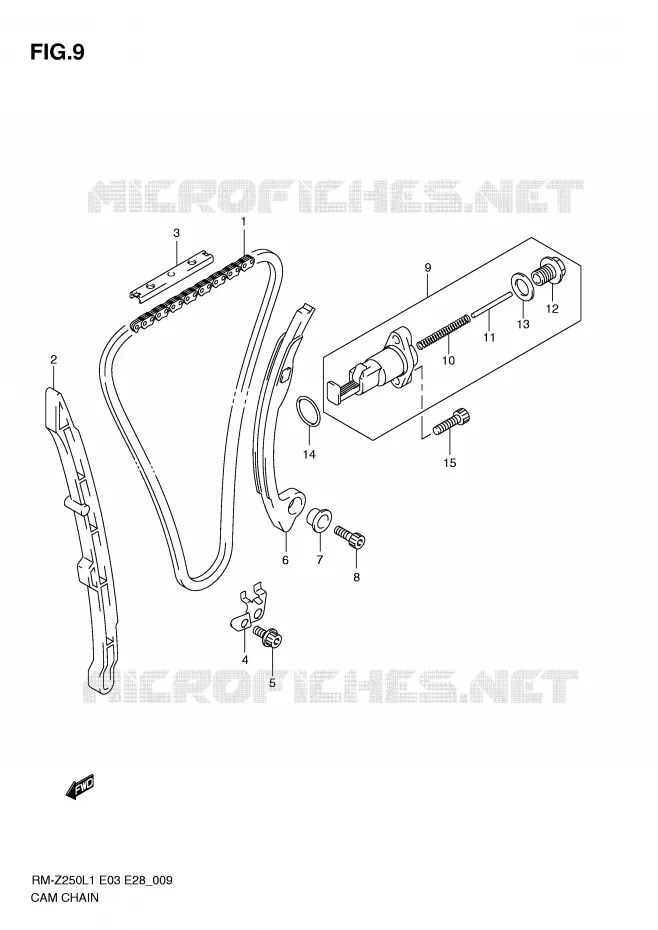 DISTRIBUTION Suzuki MOTO 250 RM-Z 2011  RM-Z250L1(E3/E28)