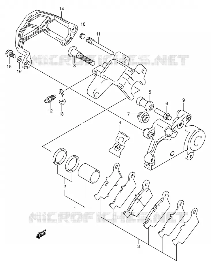 ETRIER DE FREIN ARRIERE Suzuki MOTO 400 DR-Z 2003  DR-Z400K3(E3/E28)