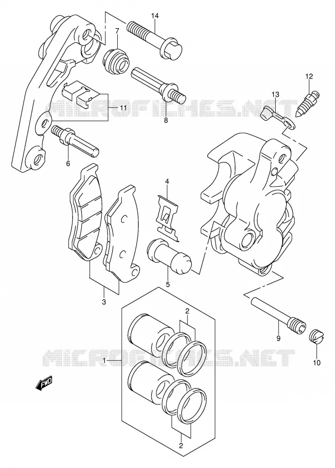 ETRIER DE FREIN AVANT Suzuki MOTO 400 DR-Z 2003  DR-Z400EK3(E3/E28)
