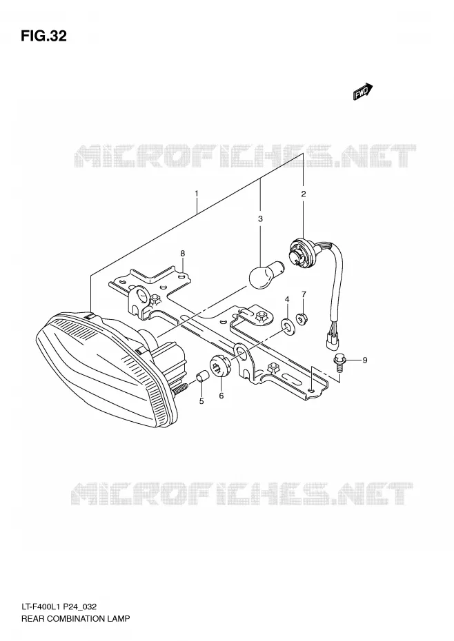 FEU ARRIERE Suzuki QUAD 400 KINGQUAD 2011  LT-F400L1(P24)