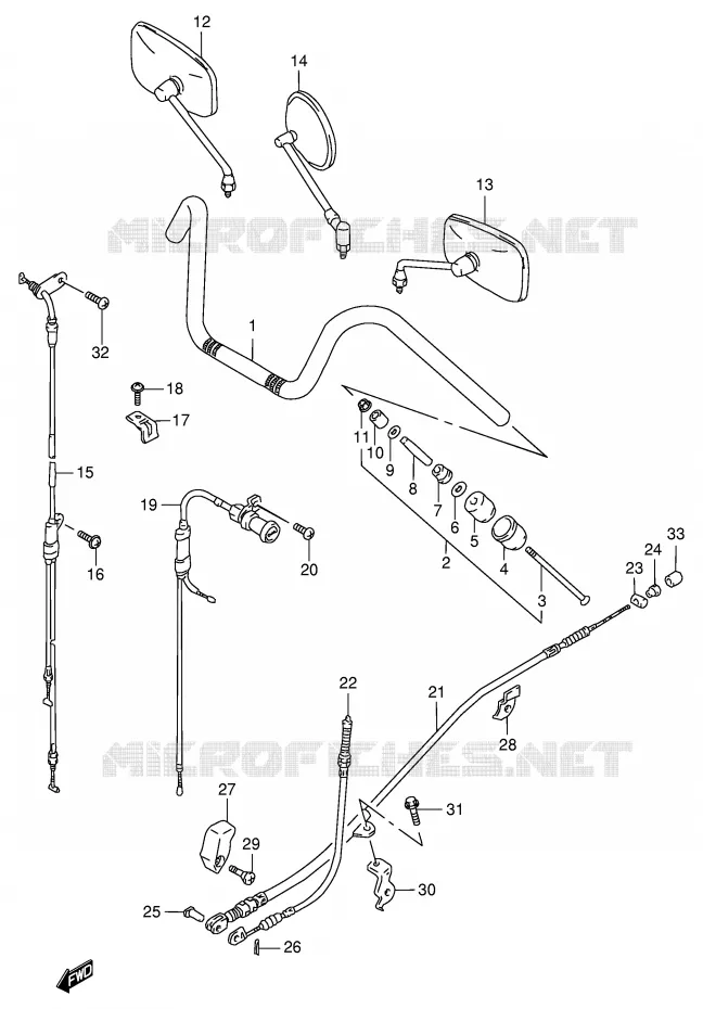 GUIDON (MODELE S) Suzuki MOTO 600 INTRUDER 1997  VS600GLFV(E2)
