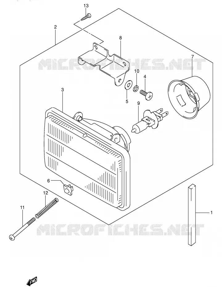 PHARE (MODELE Y/K1) Suzuki MOTO 400 DR-Z 2000  DR-Z400Y(E3/E28)