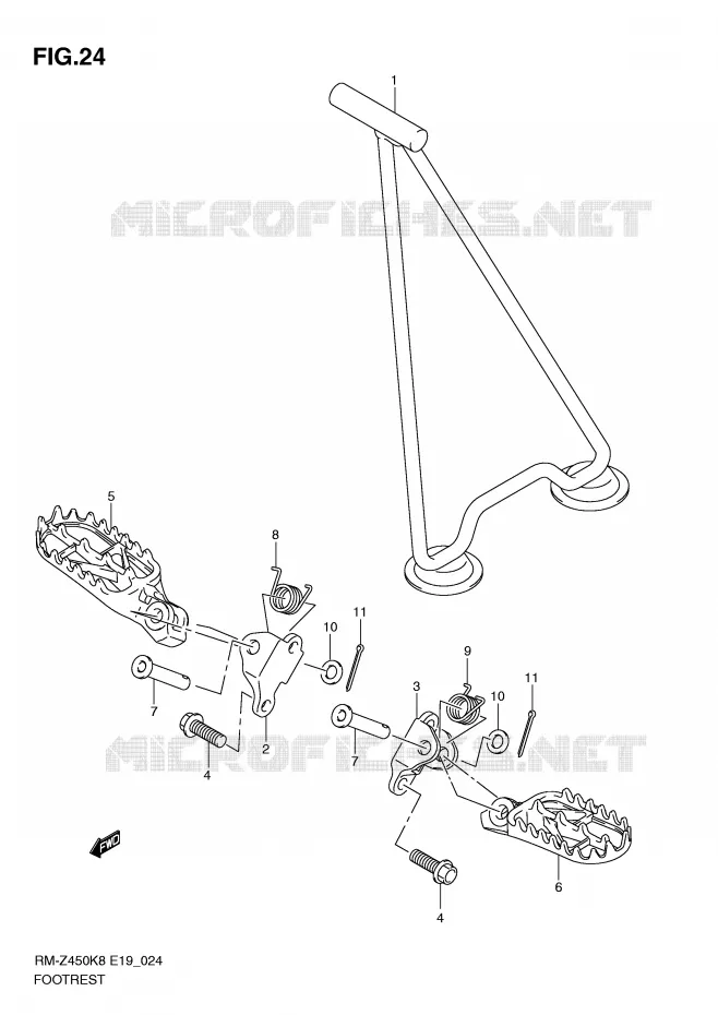 REPOSE PIEDS (RM-Z450K8/K9/L0) Suzuki MOTO 450 RM-Z 2010  RM-Z450L0(E19)