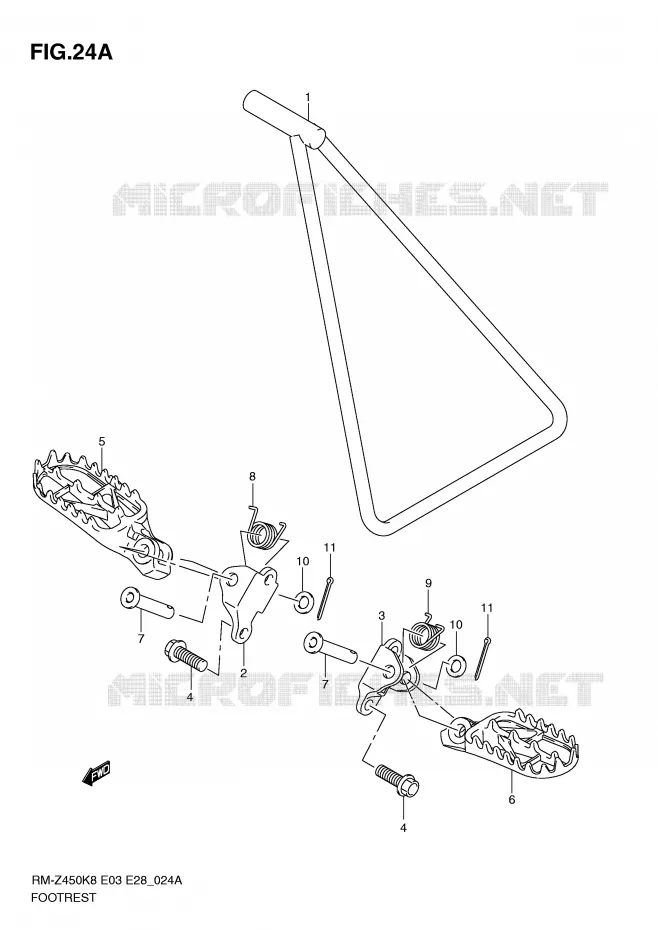 REPOSE PIEDS (RM-Z450L1) Suzuki MOTO 450 RM-Z 2011  RM-Z450L1(E3/E28)