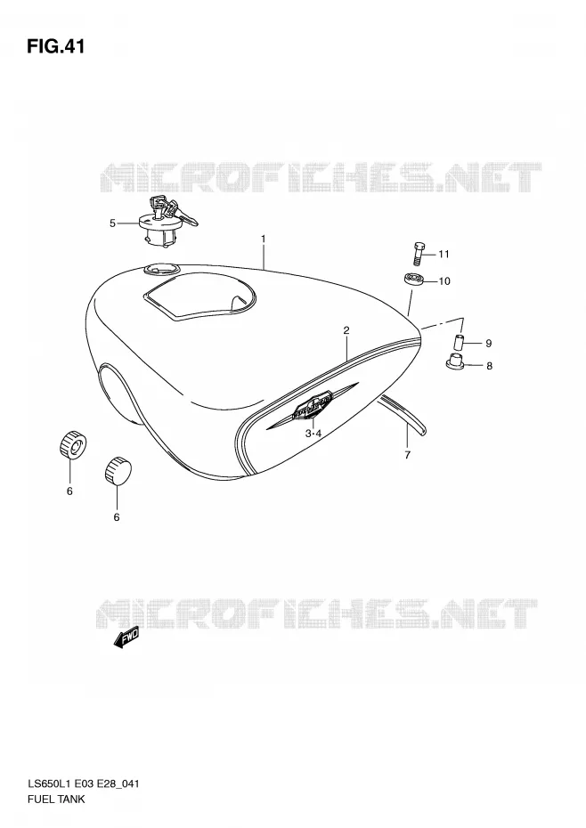 RESERVOIR D'ESSENCE (LS650L1 E33) Suzuki MOTO 650 BOULEVARD 2011  LS650L1(E3/E28)