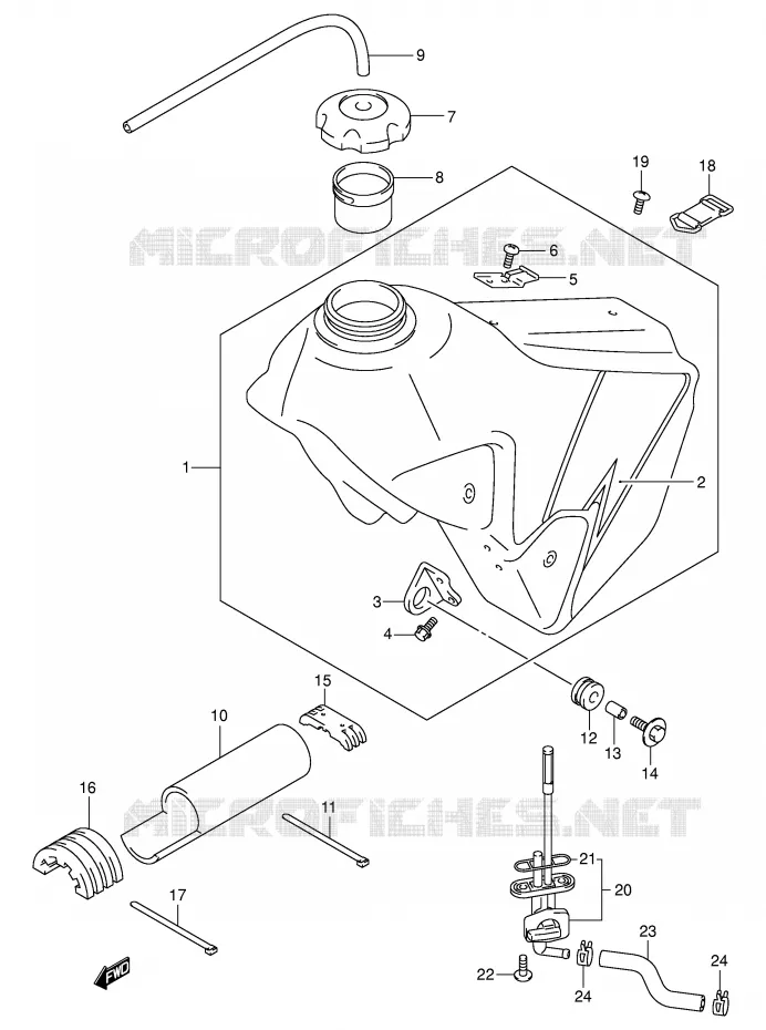 RESERVOIR D'ESSENCE (MODELE K3) Suzuki MOTO 400 DR-Z 2001  DR-Z400K1(E3/E28)