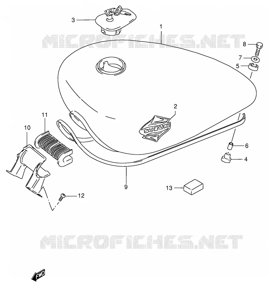 RESERVOIR D'ESSENCE (MODELE S) Suzuki MOTO 600 INTRUDER 1997  VS600GLFV(E2)