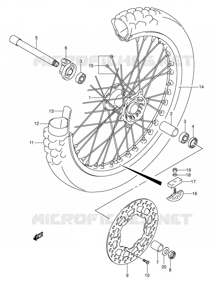 ROUE AVANT Suzuki MOTO 400 DR-Z 2004  DR-Z400EK4(E3/E28)