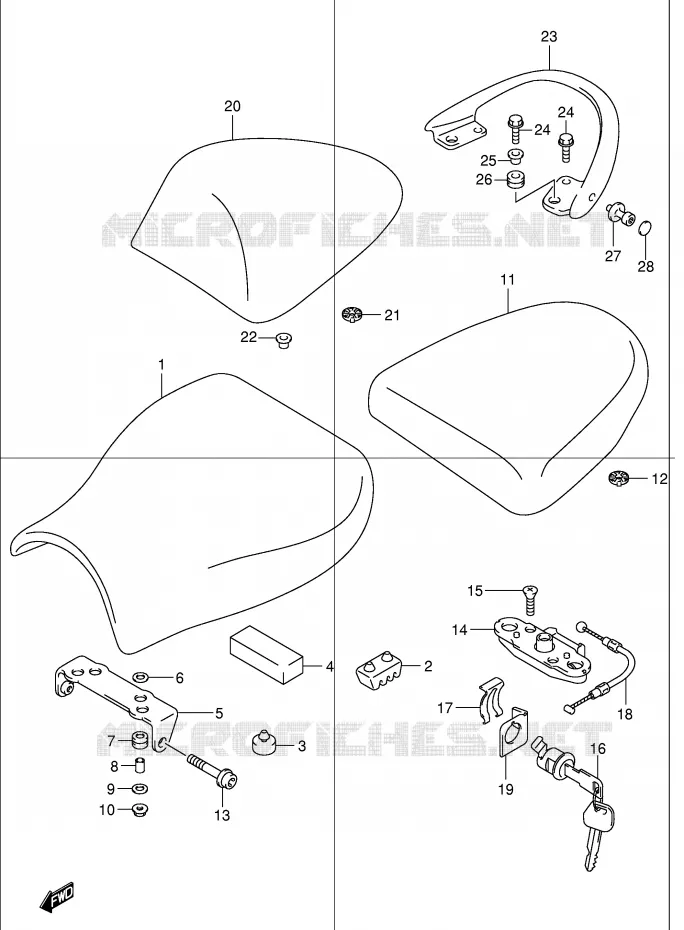 SELLE (MODELE K2) Suzuki MOTO 1300 HAYABUSA 2001  GSX1300RK1(E2)