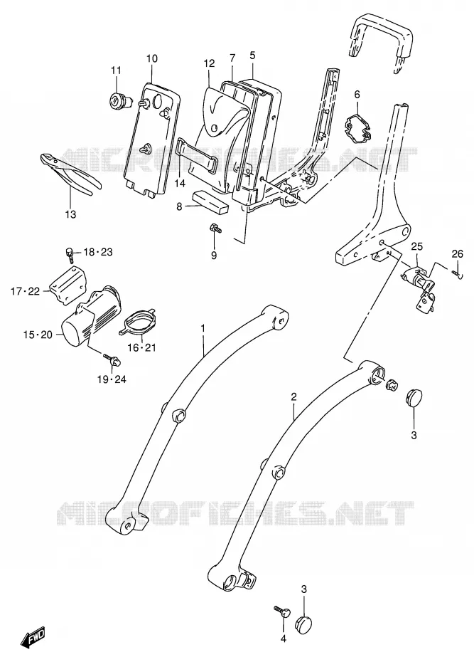 SUPPORT DOSSERET (MODELE T/V) Suzuki MOTO 600 INTRUDER 1996  VS600GLUT(E2)