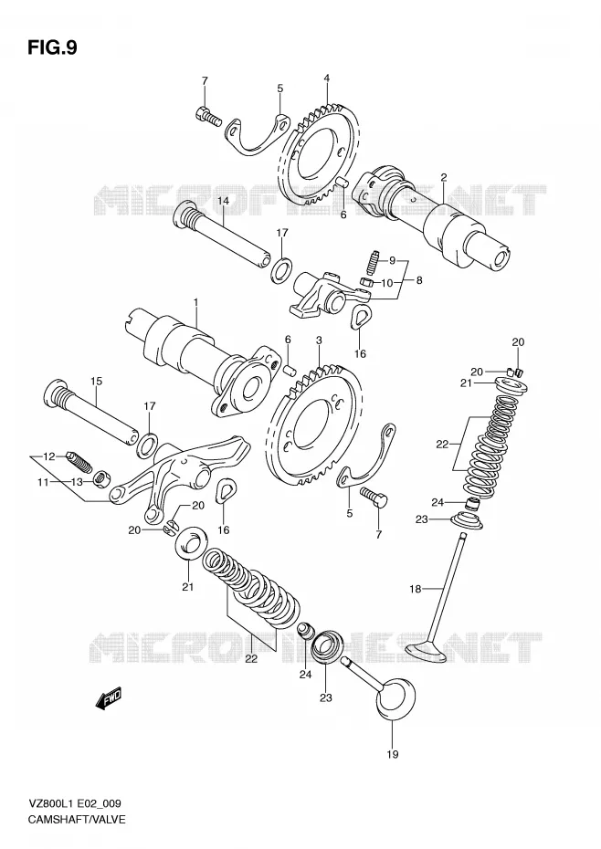ARBRE A CAMES - SOUPAPES Suzuki MOTO 800 MARAUDER 2011  VZ800L1(E2)