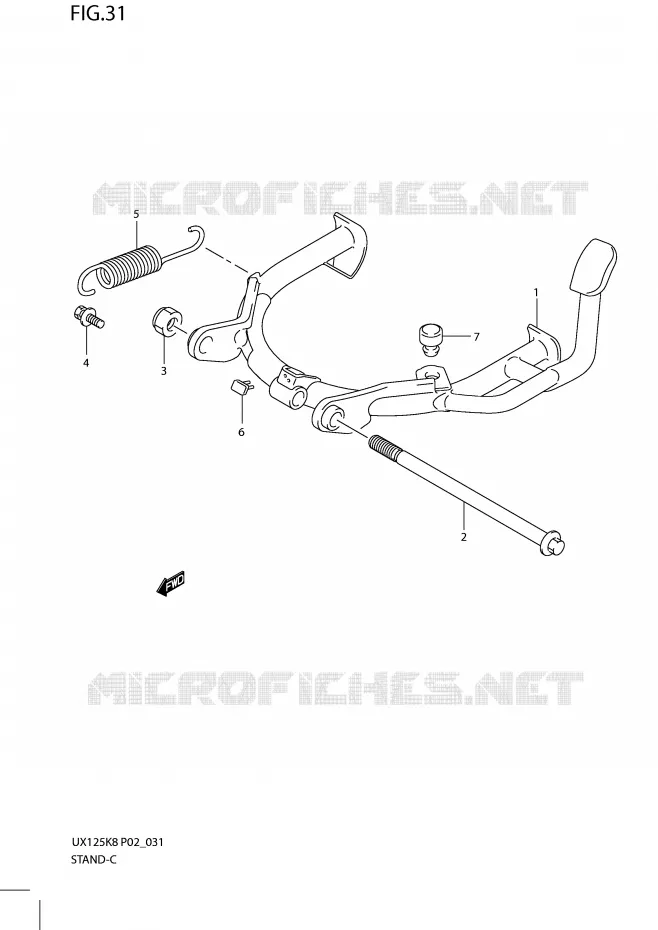 BEQUILLE Suzuki SCOOTER 125 SIXTEEN 2008  UX125K8(P02)