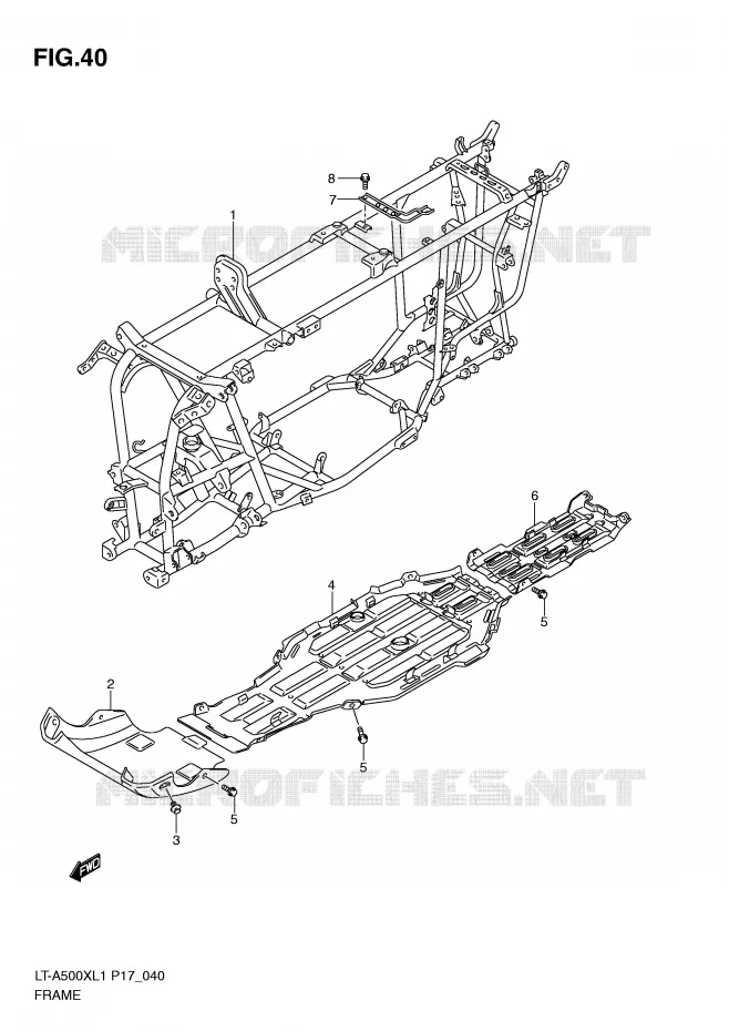 CADRE Suzuki QUAD 500 KINGQUAD 2011  LT-A500XL1(P17)