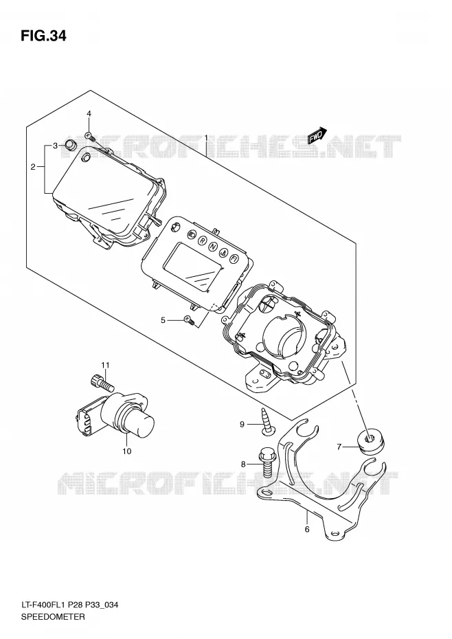 COMPTEUR (LT-F400FL1 P28) Suzuki QUAD 400 KINGQUAD 2011  LT-F400FZL1(P28/P33)