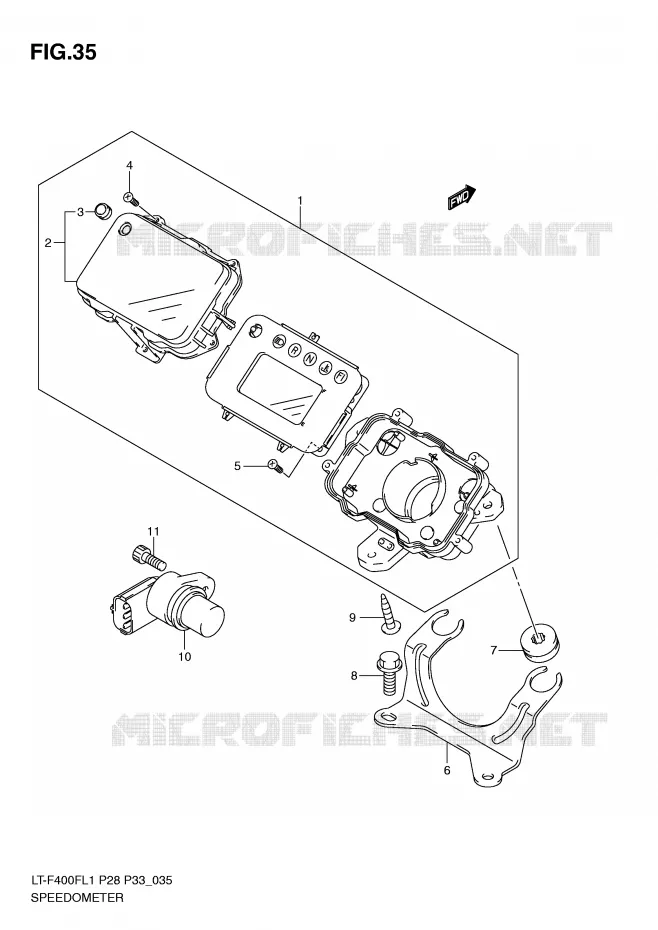 COMPTEUR (LT-F400FL1 P33) Suzuki QUAD 400 KINGQUAD 2011  LT-F400FZL1(P28/P33)
