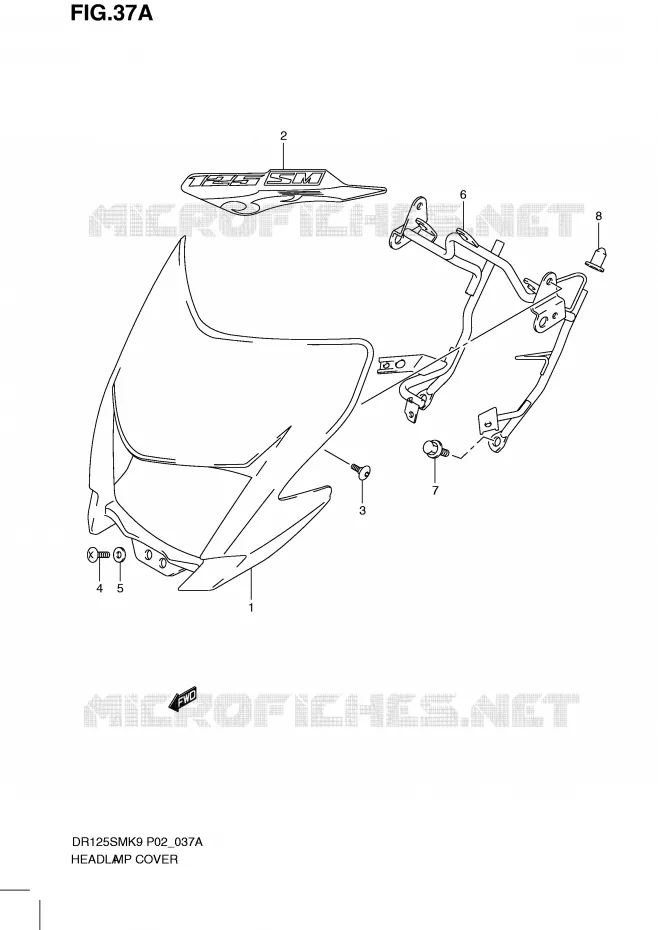 COUVERCLE DE PHARE (MODEL L0) Suzuki MOTO 125 DR 2010  DR125SML0