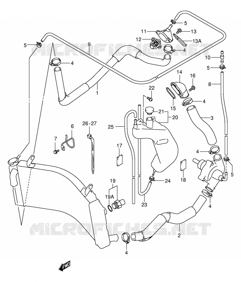 DURITE DE RADIATEUR Suzuki MOTO 1300 HAYABUSA 2002  GSX1300RK2(E2)
