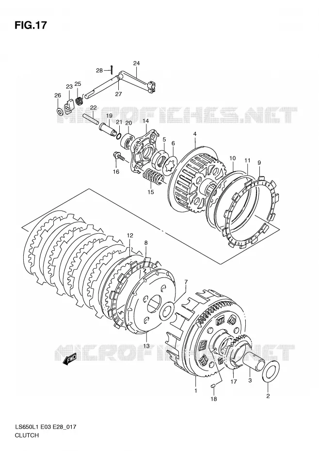 EMBRAYAGE Suzuki MOTO 650 BOULEVARD 2011  LS650L1(E3/E28)