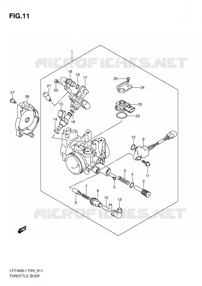 ENSEMBLE INJECTION Suzuki QUAD 400 KINGQUAD 2011  LT-F400L1(P24)