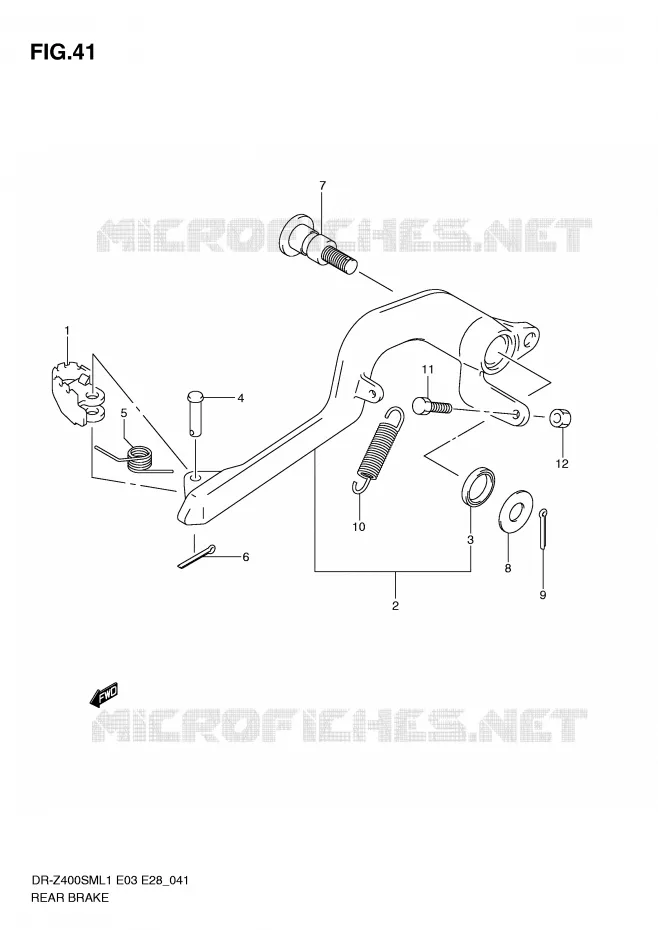 FREIN ARRIERE Suzuki MOTO 400 DR-Z 2011  DR-Z400SML1(E3/E28)