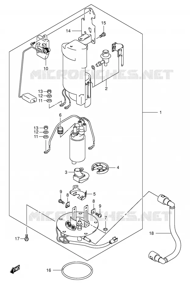 POMPE A ESSENCE (MODELE K1/K2/K3) Suzuki MOTO 1300 HAYABUSA 2003  GSX1300RK3(E2)