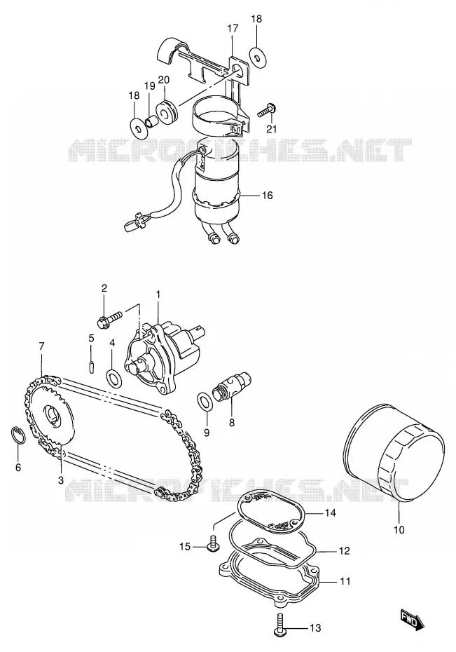 POMPE A HUILE - POMPE A ESSENCE Suzuki MOTO 600 INTRUDER 1996  VS600GLFT(E2)