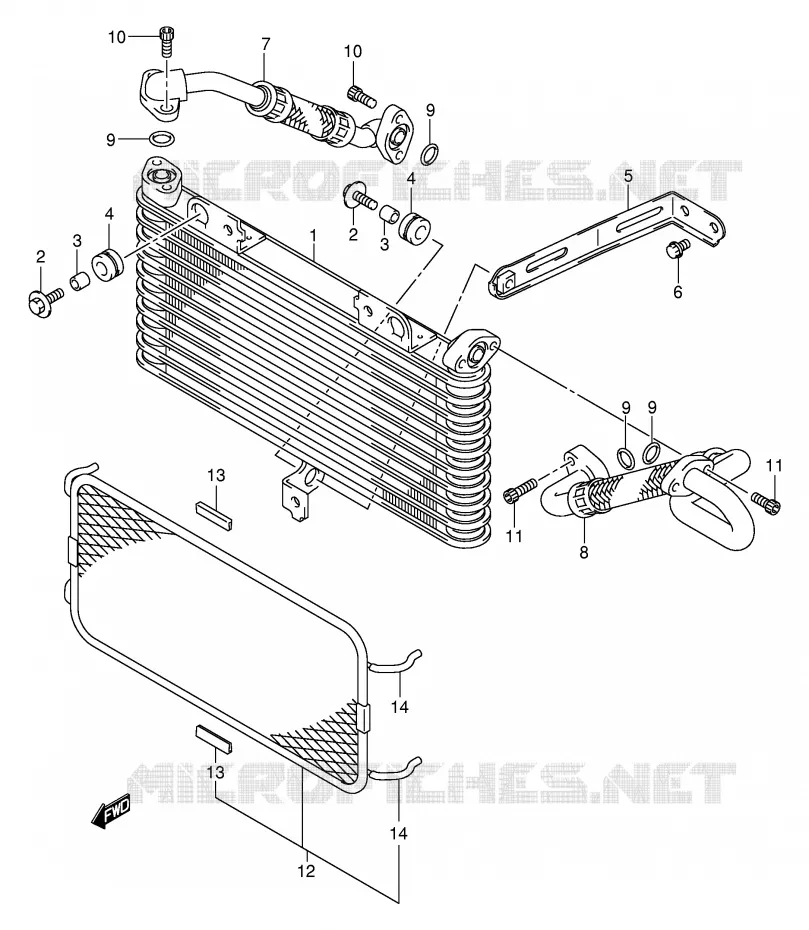RADIATEUR D'HUILE Suzuki MOTO 1300 HAYABUSA 2002  GSX1300RU2K2(E2)