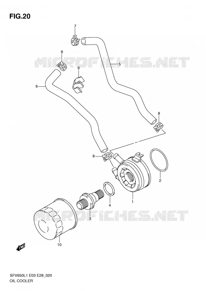 RADIATEUR D'HUILE Suzuki MOTO 650 GLADIUS 2011  SFV650AL1(E3/E28)