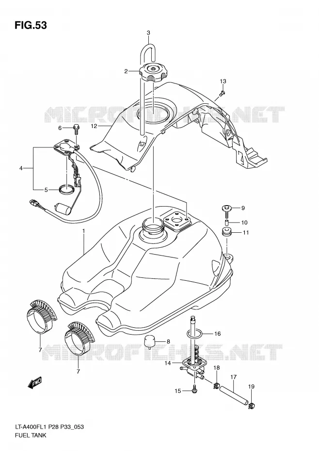 RESERVOIR D'ESSENCE Suzuki QUAD 400 KINGQUAD 2011  LT-A400FZL1(P28/P33)