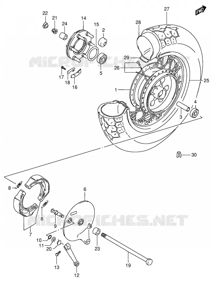ROUE ARRIERE Suzuki MOTO 600 INTRUDER 1997  VS600GLFV(E2)