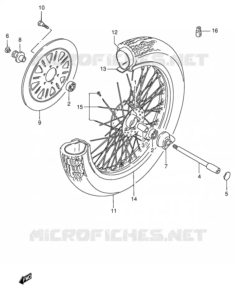 ROUE AVANT Suzuki MOTO 600 INTRUDER 1996  VS600GLUT(E2)