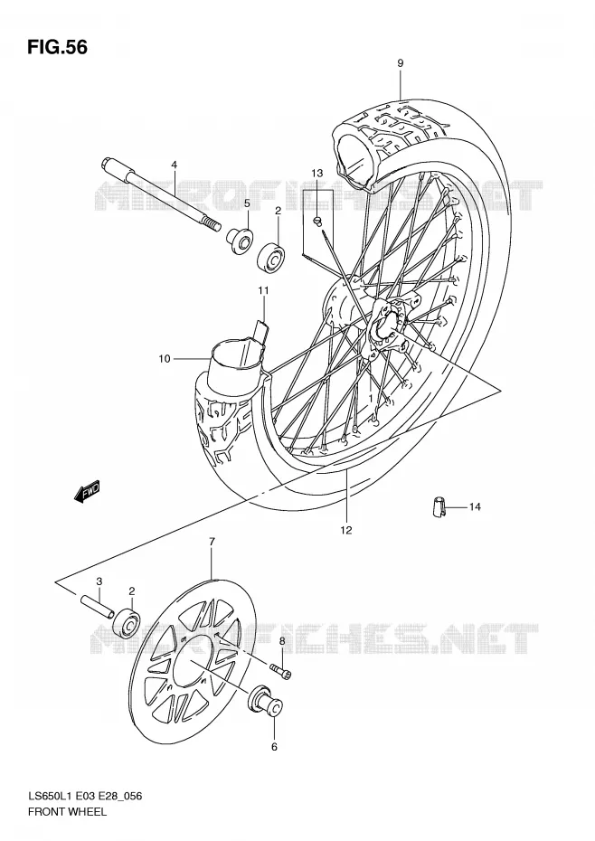 ROUE AVANT Suzuki MOTO 650 BOULEVARD 2011  LS650L1(E3/E28)
