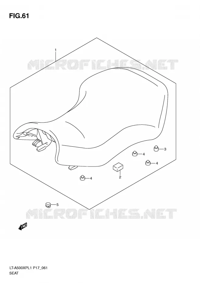 SELLE (LT-A500XPL1 P24) Suzuki QUAD 500 KINGQUAD 2011  LT-A500XPL1(P17)