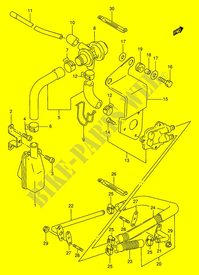 SYSTÈME DE RECYCLAGE GAZ D'ECHAPPEMENT (E18) pour Suzuki INTRUDER 600 1995