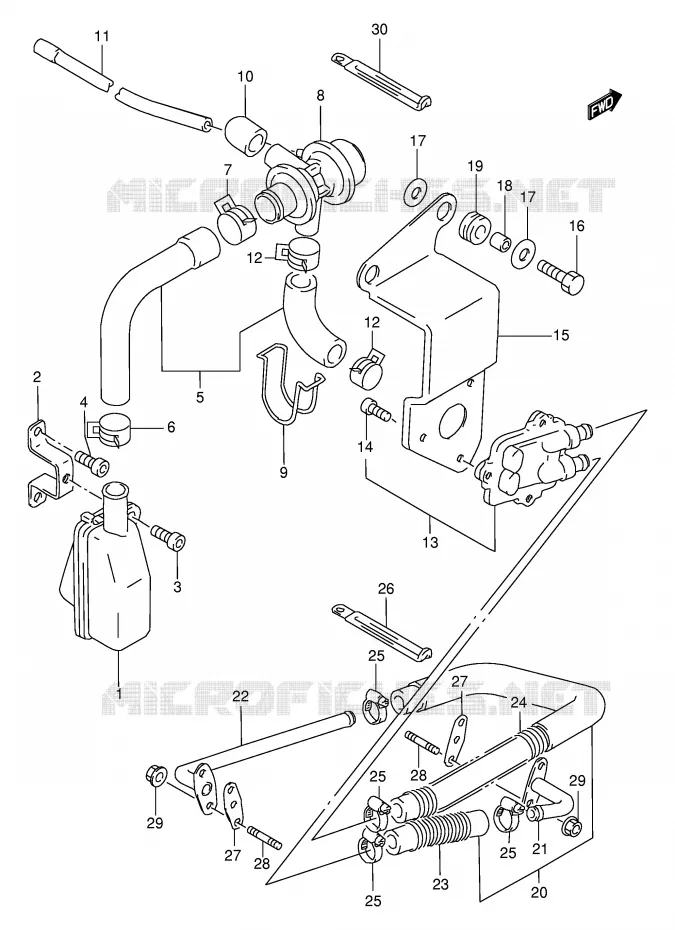 SYSTÈME DE RECYCLAGE GAZ D'ECHAPPEMENT (E18) Suzuki MOTO 600 INTRUDER 1997  VS600GLFV(E2)