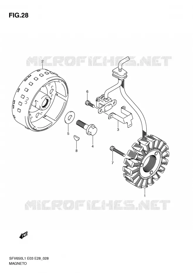 ALLUMAGE ROTOR - STATOR Suzuki MOTO 650 GLADIUS 2011  SFV650L1(E3/E28)