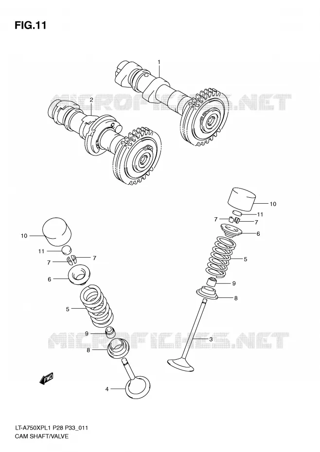 ARBRE A CAMES - SOUPAPES Suzuki QUAD 750 KINGQUAD 2011  LT-A750XPL1(P28/P33)