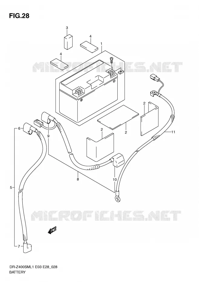 BATTERIE Suzuki MOTO 400 DR-Z 2011  DR-Z400SML1(E3/E28)